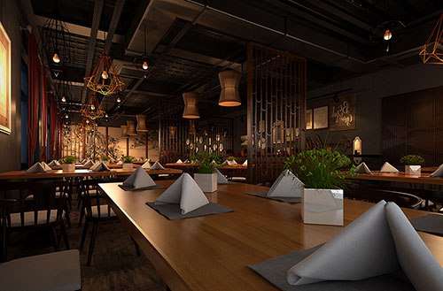 楚雄简约大气中式风格餐厅设计装修效果图