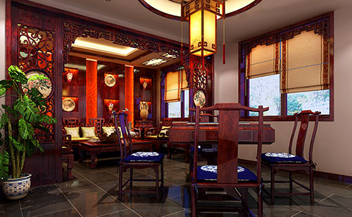 楚雄古典中式风格茶楼包间设计装修效果图